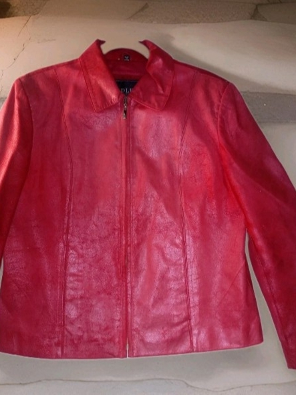 XL Adler Collection Red Leather Zip Suede Women's Jacket